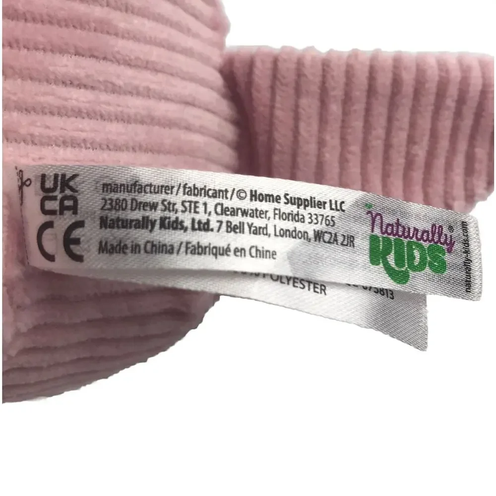 Naturally Kids Dinosaur Plush Pink Triceratops Ribbed Corduroy 10